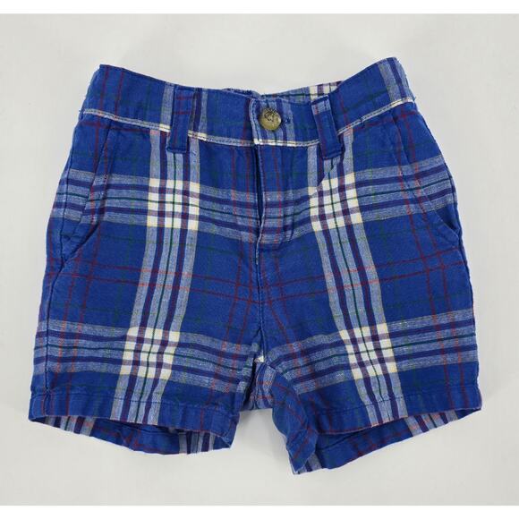 Janie & Jack Other - Janie and Jack Baby Boy Royal Blue Plaid Linen Cotton Shorts